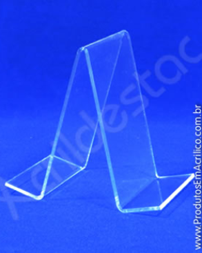 Porta Livros suporte PS cristal acrilico similar Duplo - 18 x 11,5 cm - Livrarias Lojas Papelarias Estantes