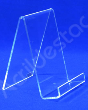 Expositor de PS Cristal similar ao acrilico indiv 18 x 11 cm com Aba - Livrarias Vitrines Papelarias Lojas