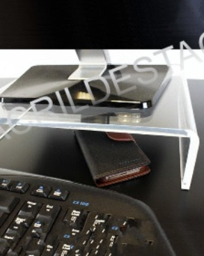 Suporte de mesa para Monitor e notebook de acrilico cristal transparente 25x25x6 5mm