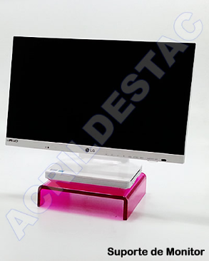 Suporte de mesa para Monitor e notebook de acrilico colorido 25x25x6 10mm