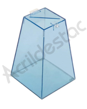 Urna de acrilico Azul claro 30cm alt Piramide para eventos