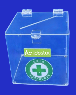 Urna de acrilico Cristal 25x25cm alt Quadrada Cubo sorteio e promoção 