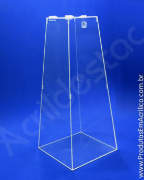 Urna de acrílico Piramide 70cm alt para sorteio Produtos em Acrilico