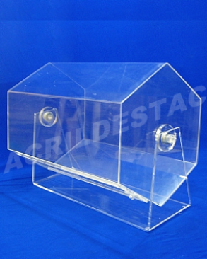 Urna de acrilico giratoria sextavado 50x20 cm para cupons sorteio Produtos em Acrilico 