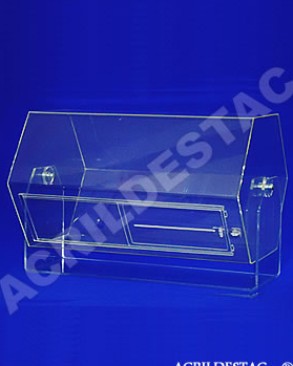 Urna de acrilico giratoria sextavado 60x40 cm para cupons sorteio Produtos em Acrilico