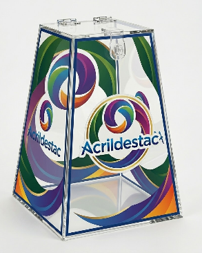 Urna de acrílico Piramide 50cm alt para sorteio Produtos em Acrilico