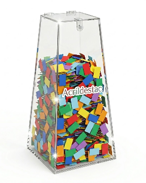 Urna de acrílico Piramide 80cm alt para sorteio