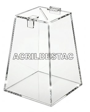 Urna de acrilico Piramide Cristal 20cm alt Urna para cupons sorteios e eventos