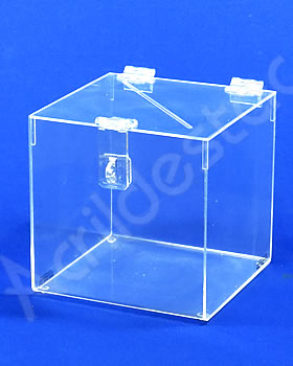 Urna de PS Cristal Quadrada similar ao acrilico Cubo 30x30cm para eventos