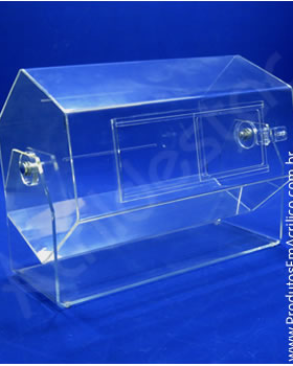Urna de acrilico giratoria sextavado 80x40 cm para cupons sorteio Produtos em Acrilico