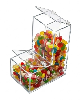 Baleiro de acrilico cristal duplo 23cm Alt com divisoria para chás grãos e produtos naturais  