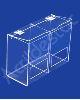 Caixa de EPI Acrilico 22x30cm Dupla com divisoria - caixa transparente com abertura frontal para EPIs 