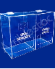 Caixa de EPI Acrilico 22x30cm Dupla com divisoria - caixa transparente com abertura frontal para EPIs 