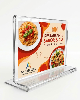 Display acrilico de mesa T para cardapios e menu A5 15x21 Horizontal