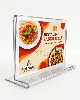 Display de PS Cristal acrilico similar T invertido para balcão mesa restaurante A6 10x15 Horizontal