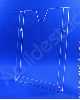 Display de acrilico Parede Cristal com moldura dobrada Vertical DY 400