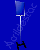 Display Expositor Acrilico Porta Folheto de Piso para Cardapio A3 42x30 Base Aluminio H Preto