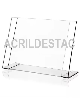 Display PETG cristal em L para mesa e balcão A5 15x21 Horizontal