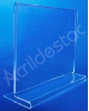 Display T de mesa balcão PS Cristal acrilico similar para folhetos A4 21x30 Horizontal