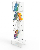 Expositor em acrilico Totem de chão Desmontavel 8 Bolso para Folhetos e encartes 133cm alt 