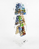 Expositor Revisteiro de Acrilico 6 Bandejas Porta Folders e Catalogos 100cm Alt