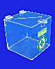 Urna de acrilico Cristal 15x15cm alt Quadrada Cubo sorteios e doações 