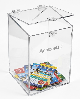 Urna de acrilico Cristal transparente 30 alt x 20 x 20cm Base Quadrada para cupons