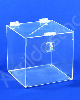 Urna de PS Cristal Quadrada similar ao acrilico Cubo 15x15cm sorteio e doações