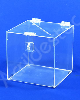 Urna de acrilico Cristal 15x15cm alt Quadrada Cubo sorteios e doações 